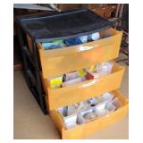 3 drawers full of wool fibers