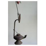 Early tin Betty lamp - unusual