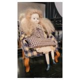 Wax? Head doll - appears very old with wingback