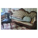 Mahogany empire sofa & chair - 84" long  -