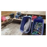 Horse tack, buckets, rope, heated buckets, teeth