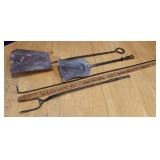 Fireplace tools, vintage & hand forged fork