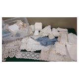 Tub of lace trim & Doilies