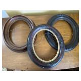 3 antique oval frames
