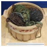 Basket full of wool skeins