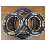 3 ornate oval frames