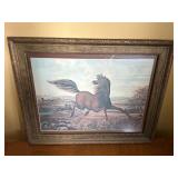 Framed print - Galloping Horse approx 18"x21"