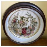 Victorian folk art wool mourning wreath in