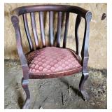 Mahogany claw foot barrel chair