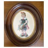 Victorian paper doll in beautiful oval frame