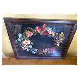 Victorian wool wreath approx 18"x22"