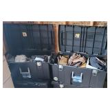 2 black cases/tubs wool fabrics - NICE lot