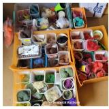 4 plastic bins of wool fiber