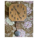 Wall hanging Mission oak pendulum clock