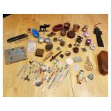 Corn husker, Miniatures, flower frogs, etc