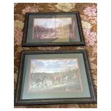 Pair of English hunting prints approx 18"x22"