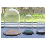 3 large old Bell jars with bases