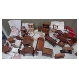All  wood dollhouse furniture, beds, dressers,