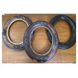 3 antique oval frames
