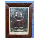 Framed Currier & Ives The Little Sisters
