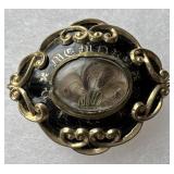 Memento Mori human hair brooch