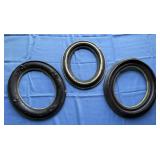 3 antique oval frames - some wear
