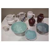 Box lot of pottery, bowls, pitchers, etc