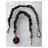 2 human hair watch fobs