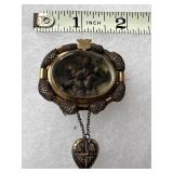 Exquisite Victorian human hair mourning brooch
