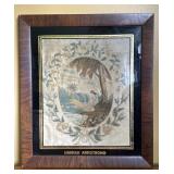 Hannah Armstrong framed satin embroidery approx