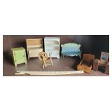 Dollhouse furniture - hutches, ice box, vanity,