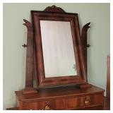 2 drawer crotch mahogany ogee dresser mirror