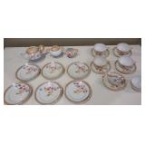 Childs tea set, cups and saucers, plates, teapot,