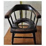 Early stenciled kids potty chair