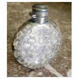 Sterling silver overlay perfume bottle - hinge