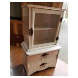 Vintage white doll hutch