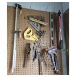 Bar clamps, squares, bolt cutter etc
