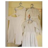 4 vintage white baby/child dresses