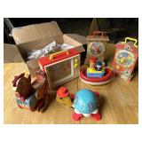 Box of great vintage Fisher Price toys