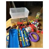 Clear tub of Fisher Price/kids toys