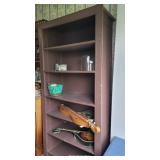 Open bookcase with pressed carving - adj shelves,