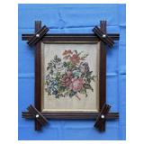 Floral sampler on paper in great Eastlake frame