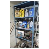 Blue Shelf with contents grease, grease guns, etc