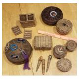 Baskets-woven, sewing, porcupine quills, etc