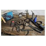 Oil cans, oil filter wrenches, etc