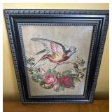 Vintage bird needlepoint approx 18"x15"