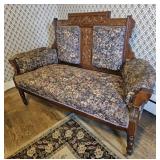 Walnut victorian loveseat 59"24"18"