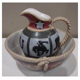Sonoma, happy trails bowl and pitcher, western