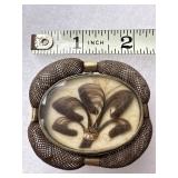 Victorian human hair brooch