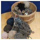 Basket full wool skeins